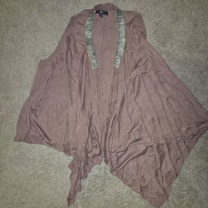 GAP Women's Brown Drape Front Poncho